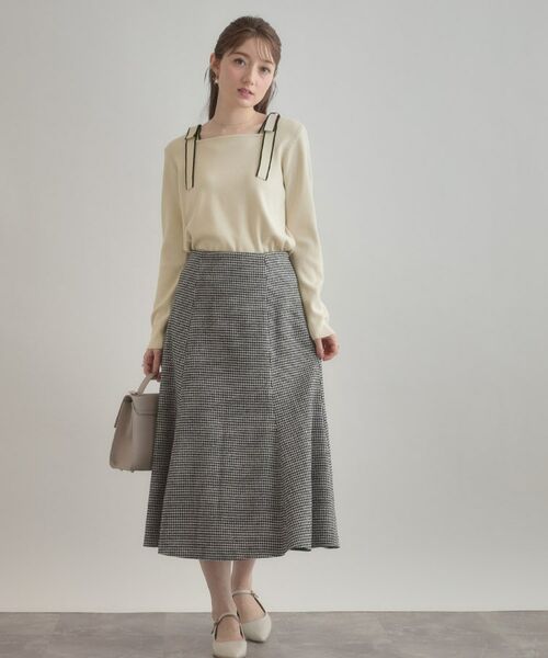 Couture Brooch / クチュールブローチ ニット・セーター | 【着映え・フェミニン・高見え】配色リボン総針ニットトップス | 詳細1