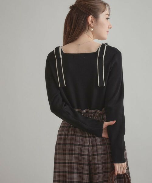 Couture Brooch / クチュールブローチ ニット・セーター | 【着映え・フェミニン・高見え】配色リボン総針ニットトップス | 詳細15