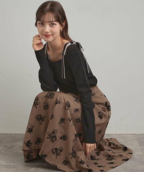 Couture Brooch / クチュールブローチ ニット・セーター | 【着映え・フェミニン・高見え】配色リボン総針ニットトップス | 詳細17