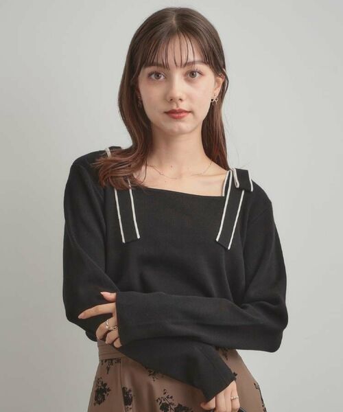 Couture Brooch / クチュールブローチ ニット・セーター | 【着映え・フェミニン・高見え】配色リボン総針ニットトップス | 詳細18