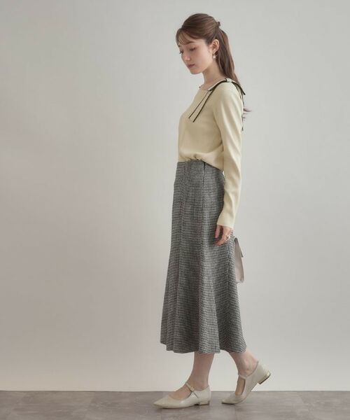 Couture Brooch / クチュールブローチ ニット・セーター | 【着映え・フェミニン・高見え】配色リボン総針ニットトップス | 詳細2