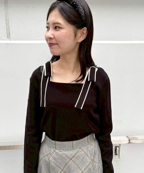 Couture Brooch / クチュールブローチ ニット・セーター | 【着映え・フェミニン・高見え】配色リボン総針ニットトップス | 詳細24