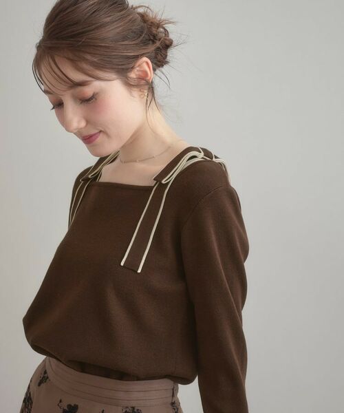 Couture Brooch / クチュールブローチ ニット・セーター | 【着映え・フェミニン・高見え】配色リボン総針ニットトップス | 詳細29