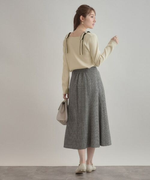 Couture Brooch / クチュールブローチ ニット・セーター | 【着映え・フェミニン・高見え】配色リボン総針ニットトップス | 詳細3