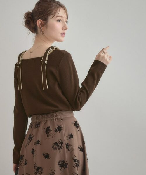 Couture Brooch / クチュールブローチ ニット・セーター | 【着映え・フェミニン・高見え】配色リボン総針ニットトップス | 詳細30