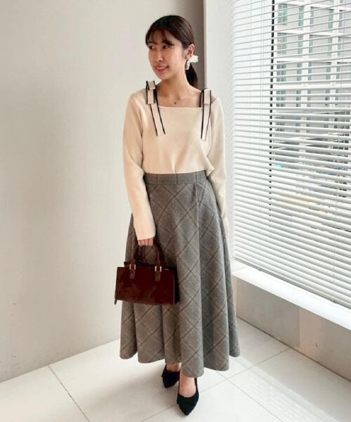 Couture Brooch / クチュールブローチ ニット・セーター | 【着映え・フェミニン・高見え】配色リボン総針ニットトップス | 詳細7