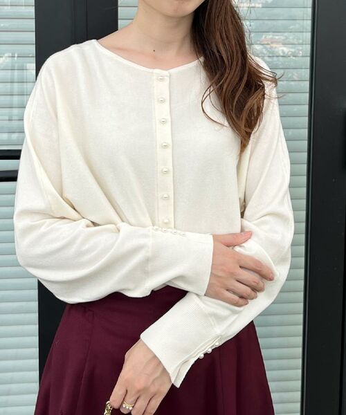 Couture Brooch / クチュールブローチ ニット・セーター | 【大人上品・通勤・前後2WAY】バックパール調ドルマンニット | 詳細17