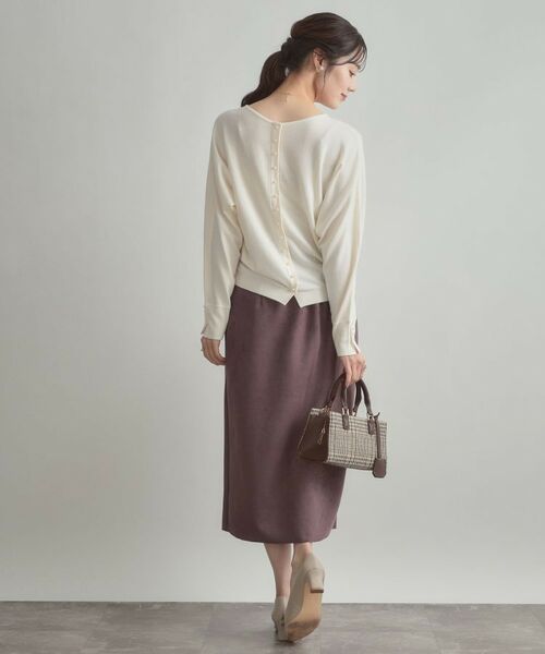 Couture Brooch / クチュールブローチ ニット・セーター | 【大人上品・通勤・前後2WAY】バックパール調ドルマンニット | 詳細3