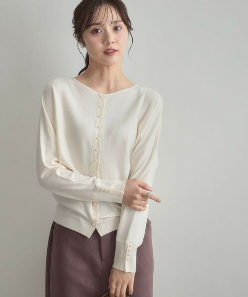 Couture Brooch / クチュールブローチ ニット・セーター | 【大人上品・通勤・前後2WAY】バックパール調ドルマンニット | 詳細8