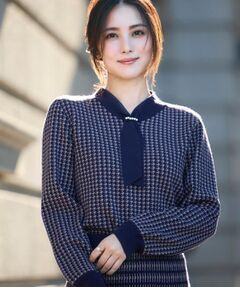 Couture Brooch / クチュールブローチ ニット・セーター | 【クラシカル・大人レディ】千鳥ジャカードパール調タイニットトップス