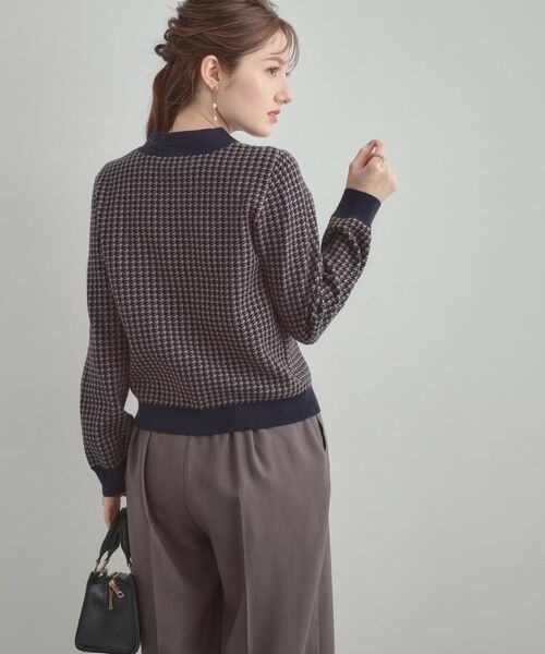 Couture Brooch / クチュールブローチ ニット・セーター | 【クラシカル・大人レディ】千鳥ジャカードパール調タイニットトップス | 詳細18