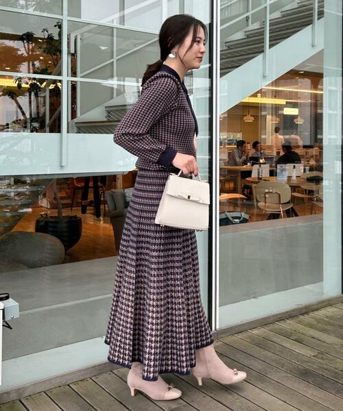 Couture Brooch / クチュールブローチ ニット・セーター | 【クラシカル・大人レディ】千鳥ジャカードパール調タイニットトップス | 詳細20