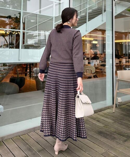 Couture Brooch / クチュールブローチ ニット・セーター | 【クラシカル・大人レディ】千鳥ジャカードパール調タイニットトップス | 詳細21