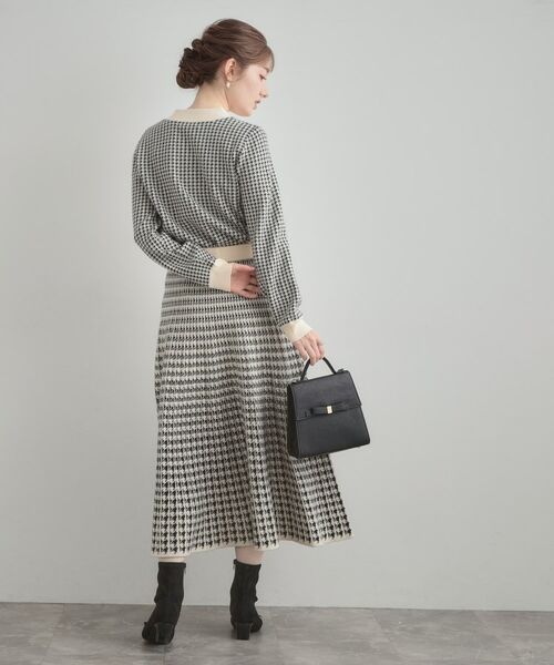 Couture Brooch / クチュールブローチ ニット・セーター | 【クラシカル・大人レディ】千鳥ジャカードパール調タイニットトップス | 詳細3