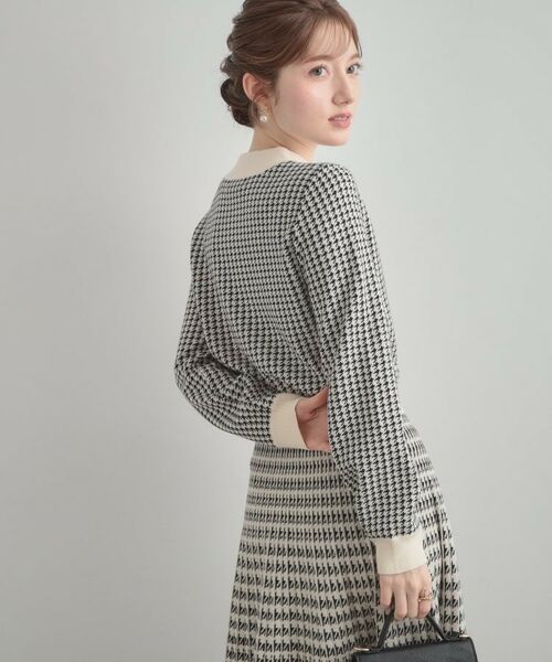 Couture Brooch / クチュールブローチ ニット・セーター | 【クラシカル・大人レディ】千鳥ジャカードパール調タイニットトップス | 詳細6