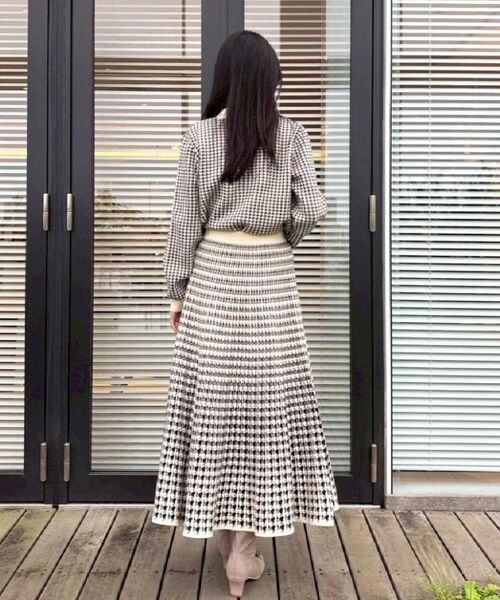 Couture Brooch / クチュールブローチ ニット・セーター | 【クラシカル・大人レディ】千鳥ジャカードパール調タイニットトップス | 詳細9