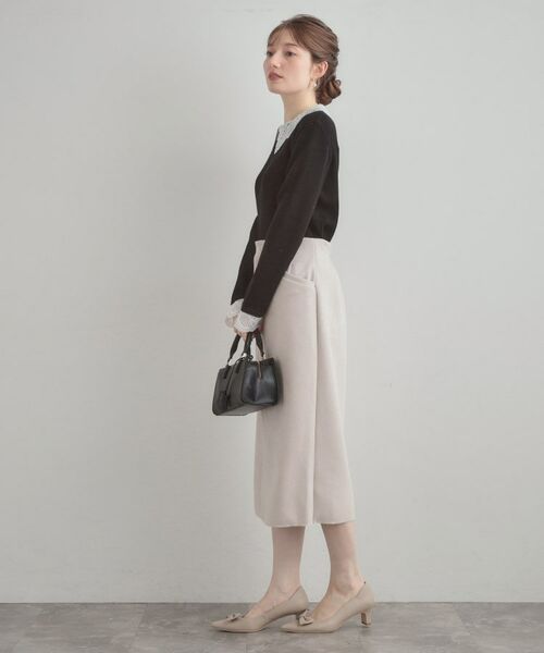 Couture Brooch / クチュールブローチ ニット・セーター | 【着映え・フェミニン・通勤】レース衿カフス付きリブニット | 詳細12