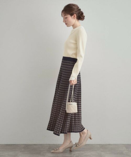 Couture Brooch / クチュールブローチ ニット・セーター | 【着映え・フェミニン・通勤】レース衿カフス付きリブニット | 詳細2