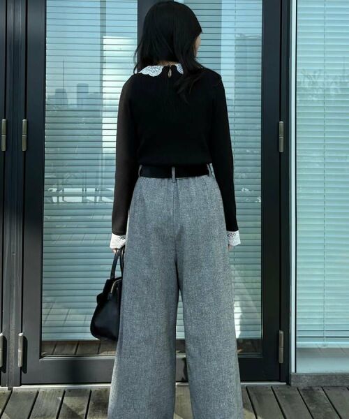 Couture Brooch / クチュールブローチ ニット・セーター | 【着映え・フェミニン・通勤】レース衿カフス付きリブニット | 詳細21