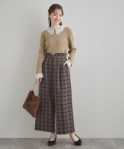 Couture Brooch / クチュールブローチ ニット・セーター | 【着映え・フェミニン・通勤】レース衿カフス付きリブニット | 詳細23