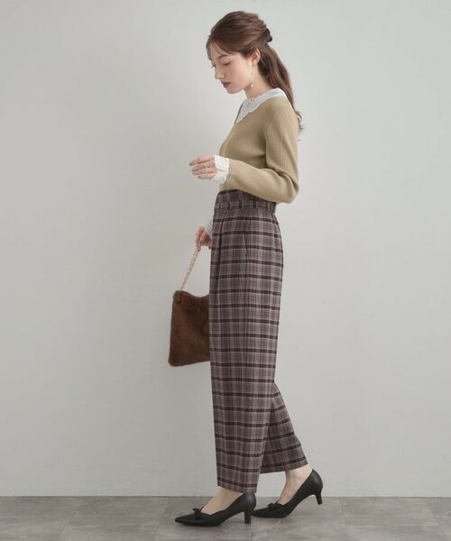 Couture Brooch / クチュールブローチ ニット・セーター | 【着映え・フェミニン・通勤】レース衿カフス付きリブニット | 詳細24