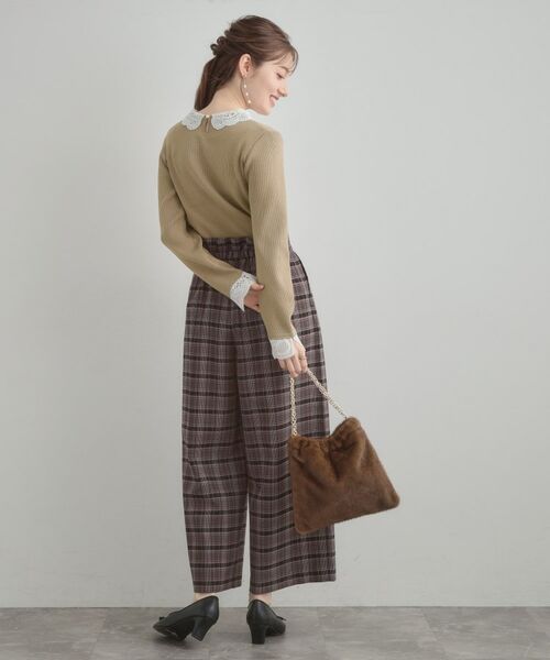 Couture Brooch / クチュールブローチ ニット・セーター | 【着映え・フェミニン・通勤】レース衿カフス付きリブニット | 詳細25