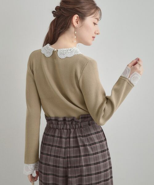 Couture Brooch / クチュールブローチ ニット・セーター | 【着映え・フェミニン・通勤】レース衿カフス付きリブニット | 詳細28