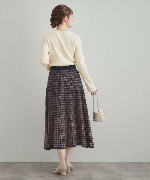 Couture Brooch / クチュールブローチ ニット・セーター | 【着映え・フェミニン・通勤】レース衿カフス付きリブニット | 詳細3