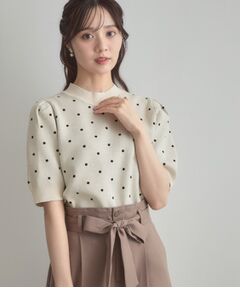 Couture Brooch / クチュールブローチ ニット・セーター | 半袖ドットJQニット