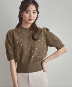 Couture Brooch / クチュールブローチ ニット・セーター | 半袖ドットJQニット