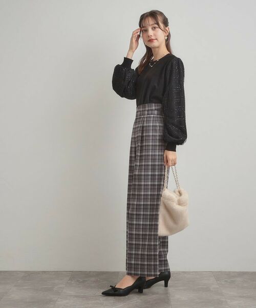 Couture Brooch / クチュールブローチ ニット・セーター | 【フェミニン・着映え】袖チェックチュール ドッキングニット | 詳細11