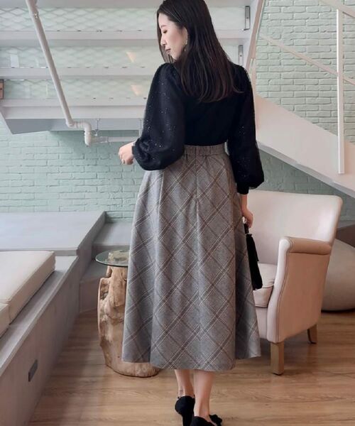 Couture Brooch / クチュールブローチ ニット・セーター | 【フェミニン・着映え】袖チェックチュール ドッキングニット | 詳細18