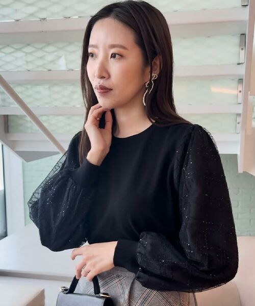 Couture Brooch / クチュールブローチ ニット・セーター | 【フェミニン・着映え】袖チェックチュール ドッキングニット | 詳細19