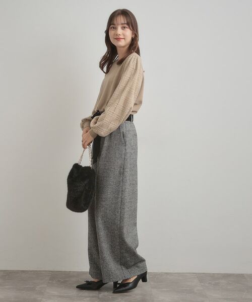 Couture Brooch / クチュールブローチ ニット・セーター | 【フェミニン・着映え】袖チェックチュール ドッキングニット | 詳細21