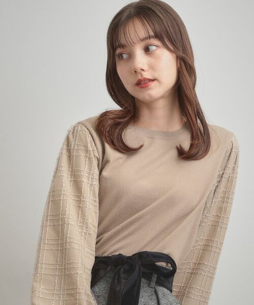 Couture Brooch / クチュールブローチ ニット・セーター | 【フェミニン・着映え】袖チェックチュール ドッキングニット | 詳細23