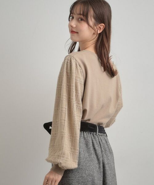 Couture Brooch / クチュールブローチ ニット・セーター | 【フェミニン・着映え】袖チェックチュール ドッキングニット | 詳細25