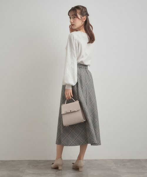 Couture Brooch / クチュールブローチ ニット・セーター | 【フェミニン・着映え】袖チェックチュール ドッキングニット | 詳細3