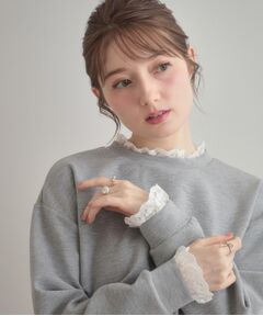 Couture Brooch / クチュールブローチ カットソー | 【大人可愛い・きれいめ】フリルデザインダンボールプルオーバー