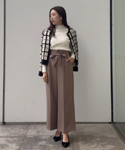 Couture Brooch / クチュールブローチ カーディガン・ボレロ | 【大人可愛い・通勤】チェックジャカード ニットカーディガン | 詳細11