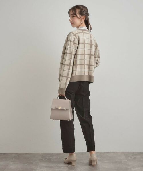 Couture Brooch / クチュールブローチ カーディガン・ボレロ | 【大人可愛い・通勤】チェックジャカード ニットカーディガン | 詳細16