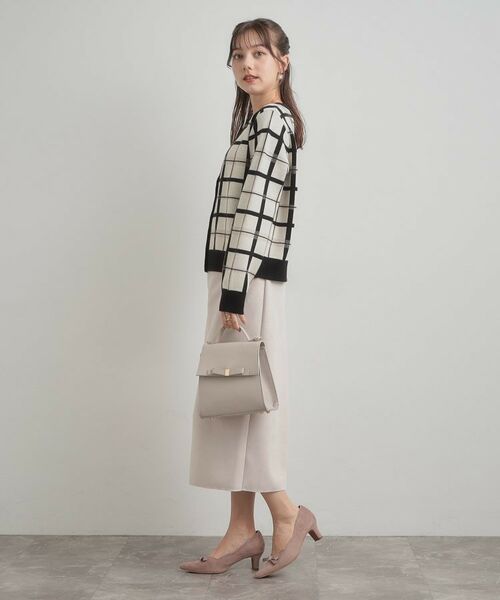 Couture Brooch / クチュールブローチ カーディガン・ボレロ | 【大人可愛い・通勤】チェックジャカード ニットカーディガン | 詳細2