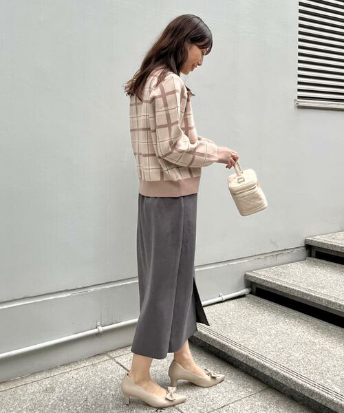 Couture Brooch / クチュールブローチ カーディガン・ボレロ | 【大人可愛い・通勤】チェックジャカード ニットカーディガン | 詳細24