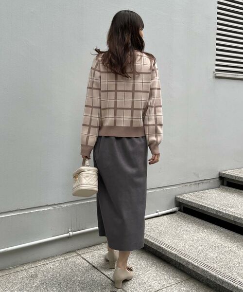 Couture Brooch / クチュールブローチ カーディガン・ボレロ | 【大人可愛い・通勤】チェックジャカード ニットカーディガン | 詳細25