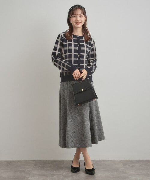Couture Brooch / クチュールブローチ カーディガン・ボレロ | 【大人可愛い・通勤】チェックジャカード ニットカーディガン | 詳細27