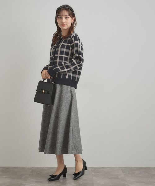 Couture Brooch / クチュールブローチ カーディガン・ボレロ | 【大人可愛い・通勤】チェックジャカード ニットカーディガン | 詳細28