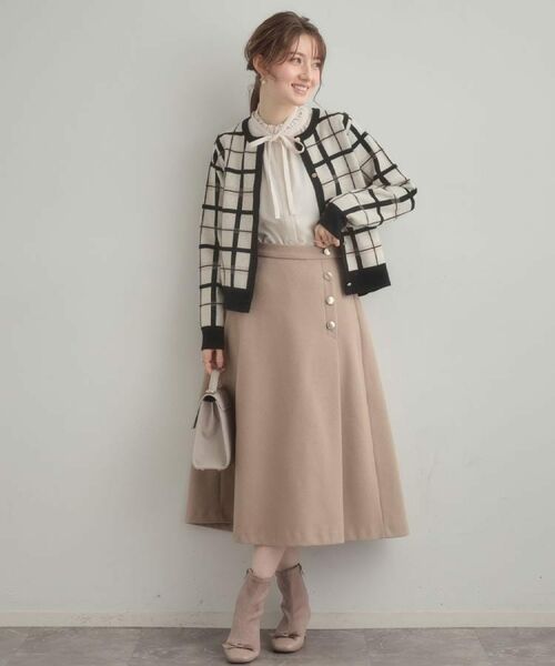 Couture Brooch / クチュールブローチ カーディガン・ボレロ | 【大人可愛い・通勤】チェックジャカード ニットカーディガン | 詳細9