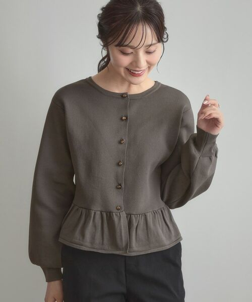 Couture Brooch / クチュールブローチ カーディガン・ボレロ | 2WAYペプラムカーディガン | 詳細1