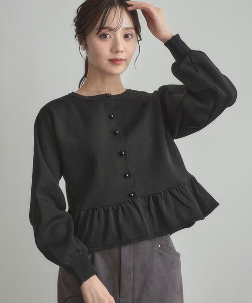 Couture Brooch / クチュールブローチ カーディガン・ボレロ | 2WAYペプラムカーディガン | 詳細10