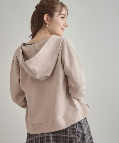 Couture Brooch / クチュールブローチ パーカー | 【マシンウォッシャブル・UVケア・大人可愛い】リボン刺繍ダンボールZIPフーディ | 詳細26