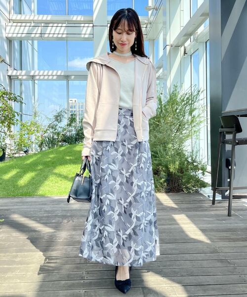 Couture Brooch / クチュールブローチ パーカー | 【マシンウォッシャブル・UVケア・大人可愛い】リボン刺繍ダンボールZIPフーディ | 詳細29